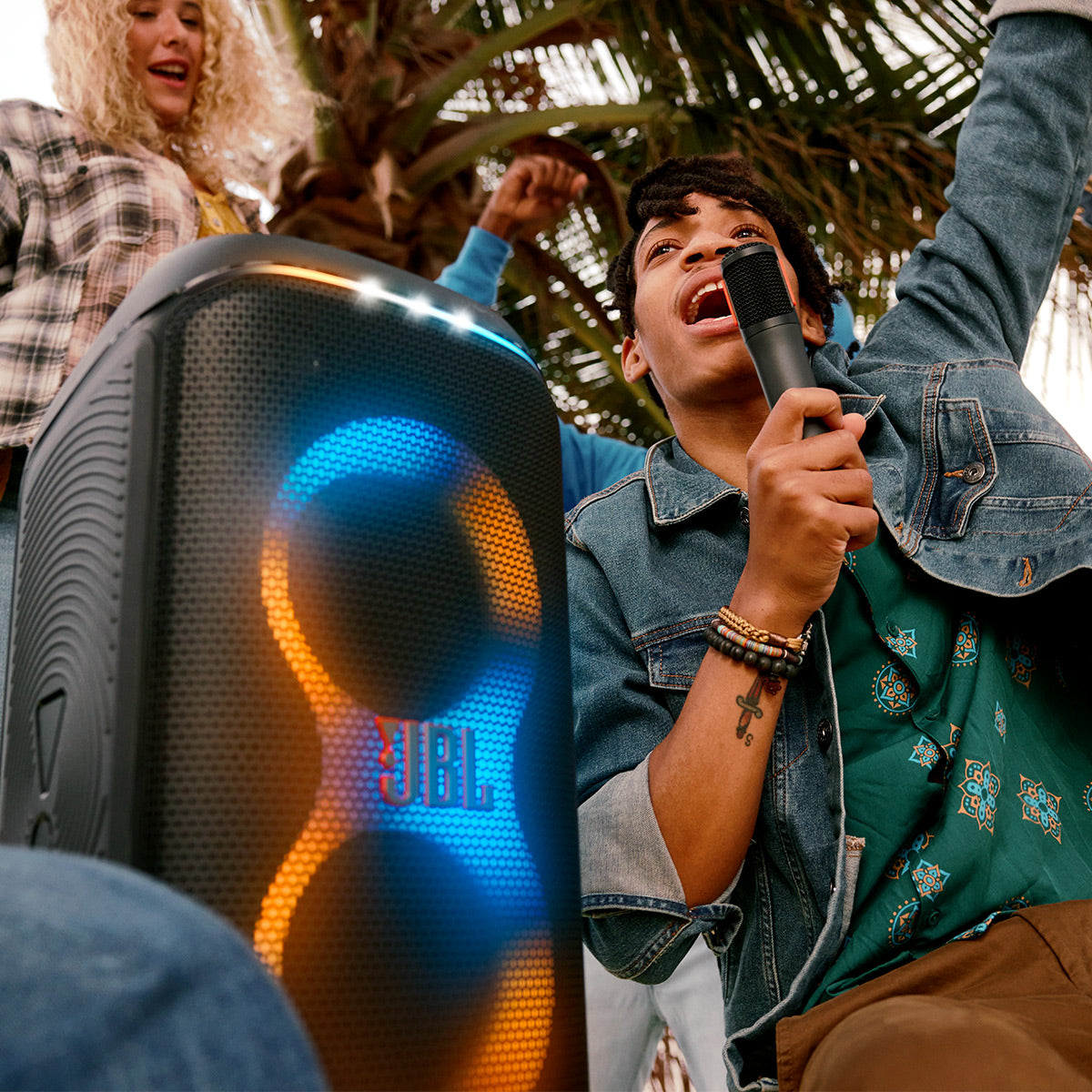 JBL PartyBox Club 120 Portable Party Speaker with Wireless Two Microphone System (Black)