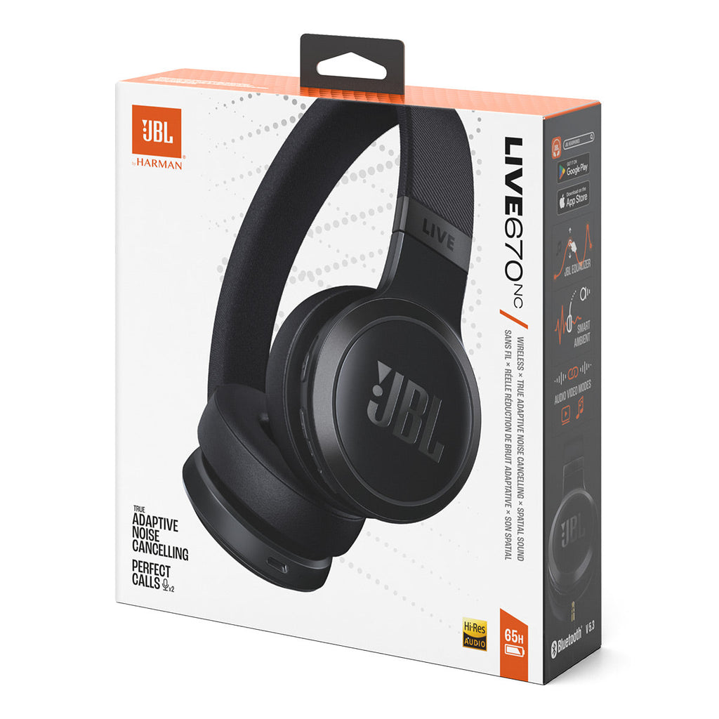 JBL Live 670NC Wireless On Ear Noise Cancelling Headphone Bundle with gSport Case (Black)