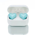 Heart shaped earphones, caring girl in ear wireless Bluetooth noise cancelling earphones