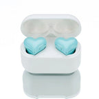 Heart shaped earphones, caring girl in ear wireless Bluetooth noise cancelling earphones