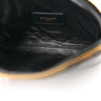 Patent Quilted Gaby Zipped Pouch Black