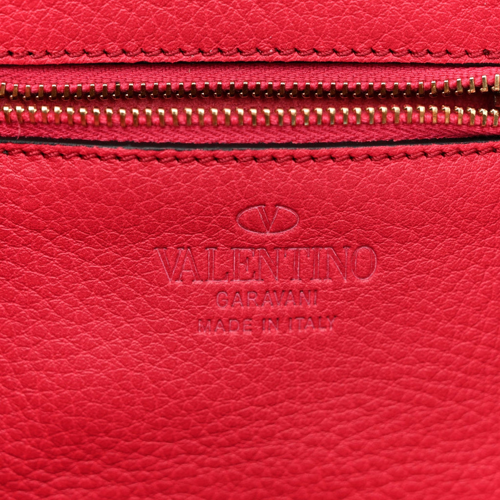 Pebbled Calfskin Mini Rockstud Tote  Cyclamin