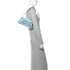 Nappa Vertical Matelasse Small Maxi Horsebit Chain Shoulder Bag Crystal Snow