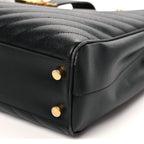 Grain De Poudre Matelasse Chevron Monogram Shopping Bag Black
