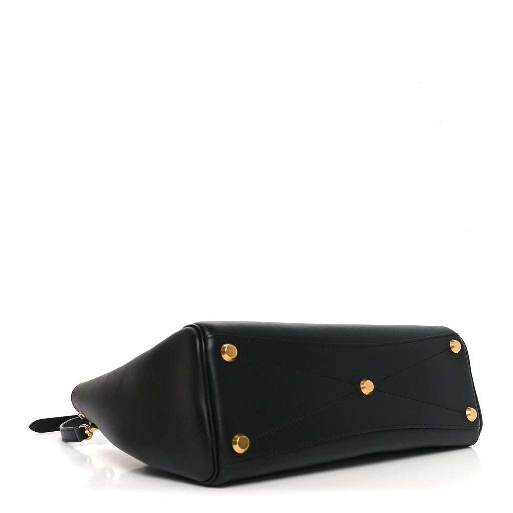 Smooth Calfskin Small Bel Air Carry All Bag Black