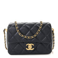 Iridescent Caviar Quilted Mini My Perfect Flap Black