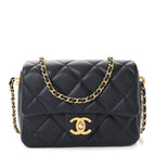 Iridescent Caviar Quilted Mini My Perfect Flap Black