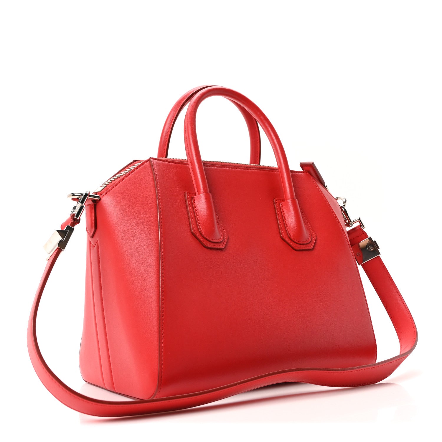 Calf Hair Smooth Calfskin Geometric Small Antigona Red