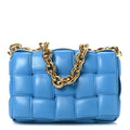 Lambskin Maxi Intrecciato Padded Chain Cassette Crossbody Bag Swimming Pool