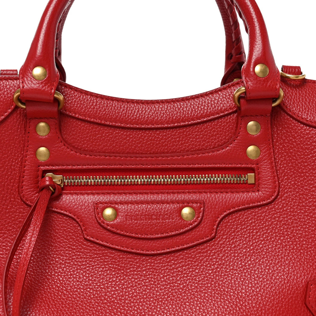 Grained Calfskin Neo Classic Gold Hardware S City Medium Red