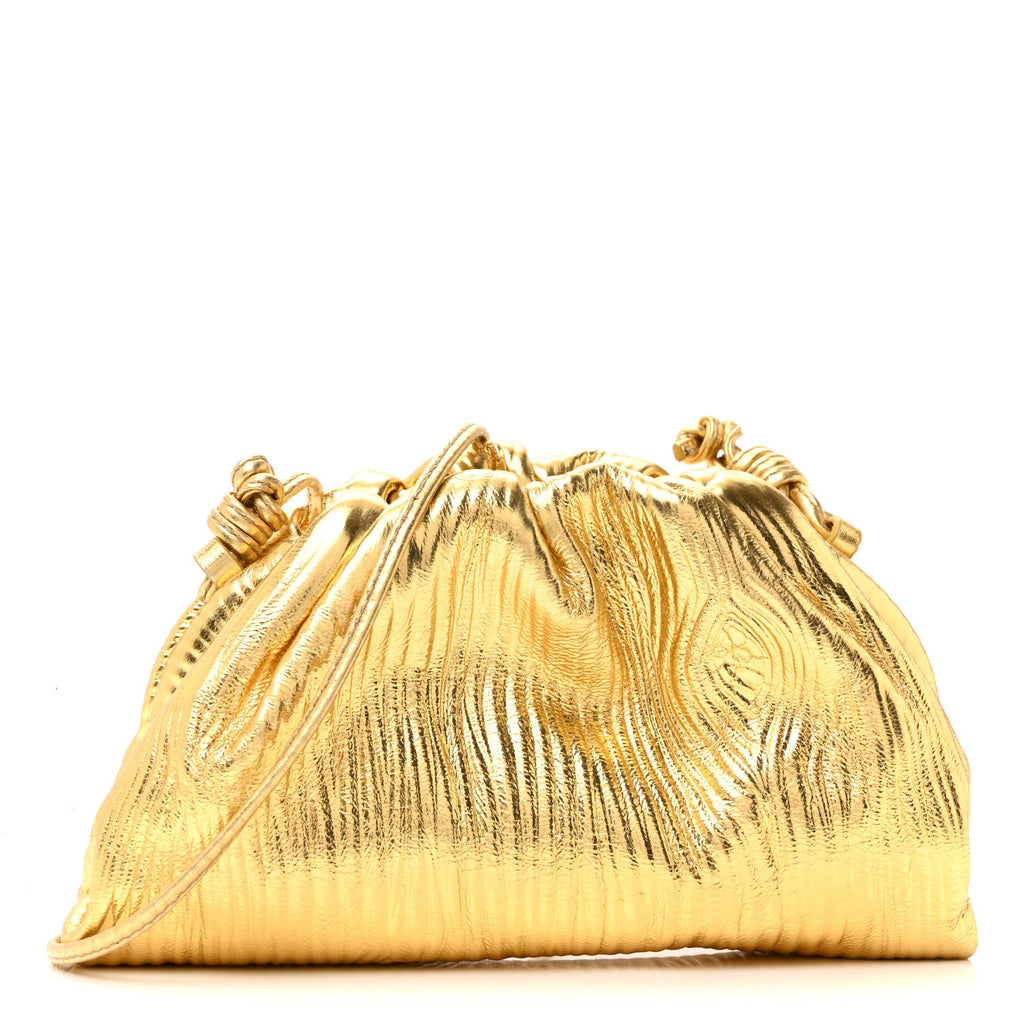 Metallic Bark Calfskin The Mini Pouch Gold