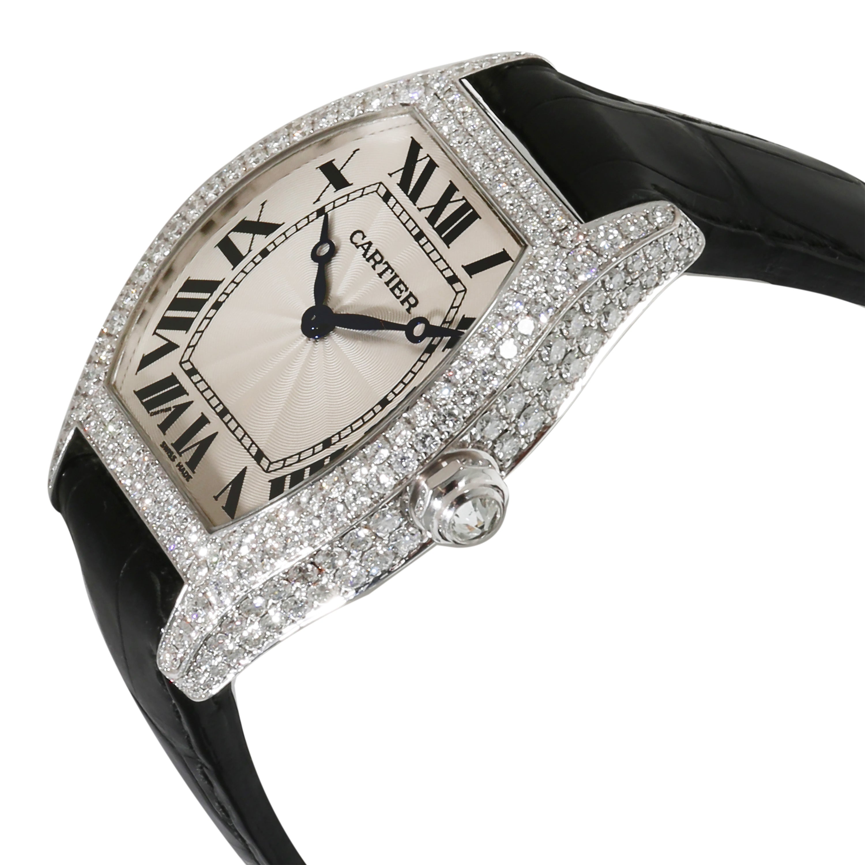 Tortue de Cartier WA504351 Unisex-Uhr aus 18 Karat Weißgold