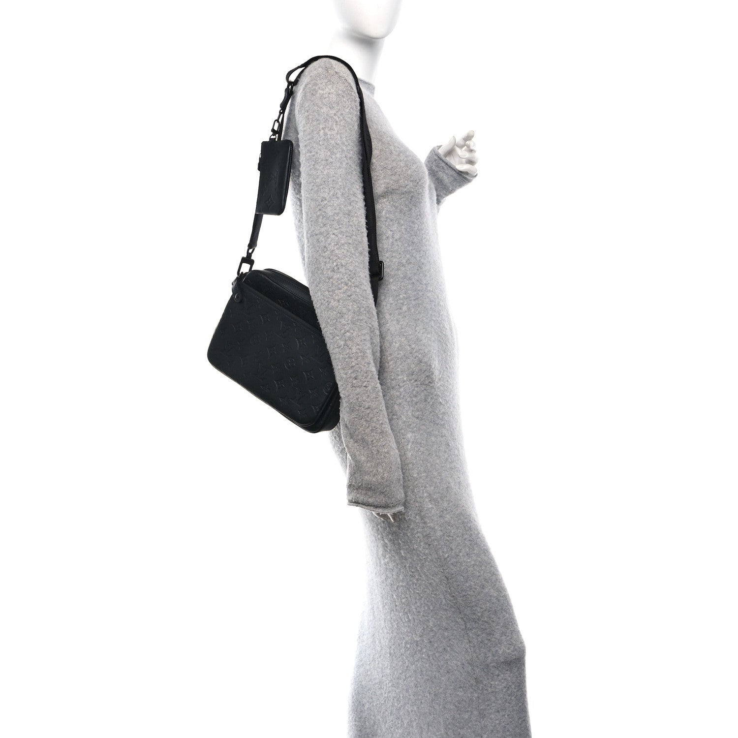 Calfskin Monogram Shadow Trio Messenger Black