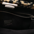 Vitello Dolce Shiny Nappa Plexglass Granite Medium Peekaboo Iconic Satchel Black