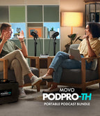 Movo PodPro-TH Portable Podcasting Bundle for 2 for Smartphones and Computers