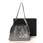 Metallic Caviar Quilted Small Chanel 25 Handbag Anthracite
