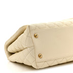 Caviar Quilted Small Coco Handle Flap White