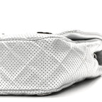 Perforated Metallic Lambskin Small CC Medals Flap Silver