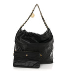 Shiny Calfskin Quilted Chanel 22 Black
