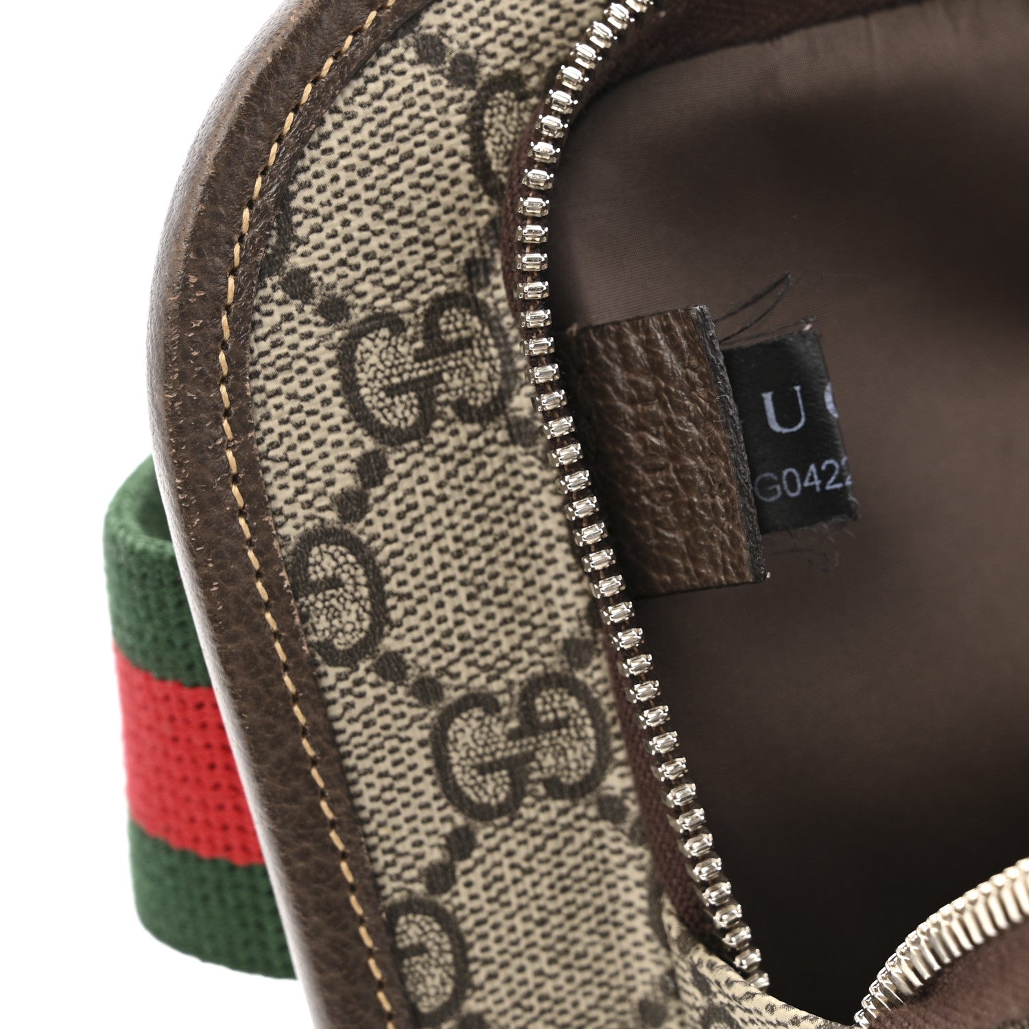 Soft GG Supreme Monogram Textured Dollar Calfskin Web Ophidia Pouch Pocket Belt Bag 85/34 Beige Ebony New Acero Black