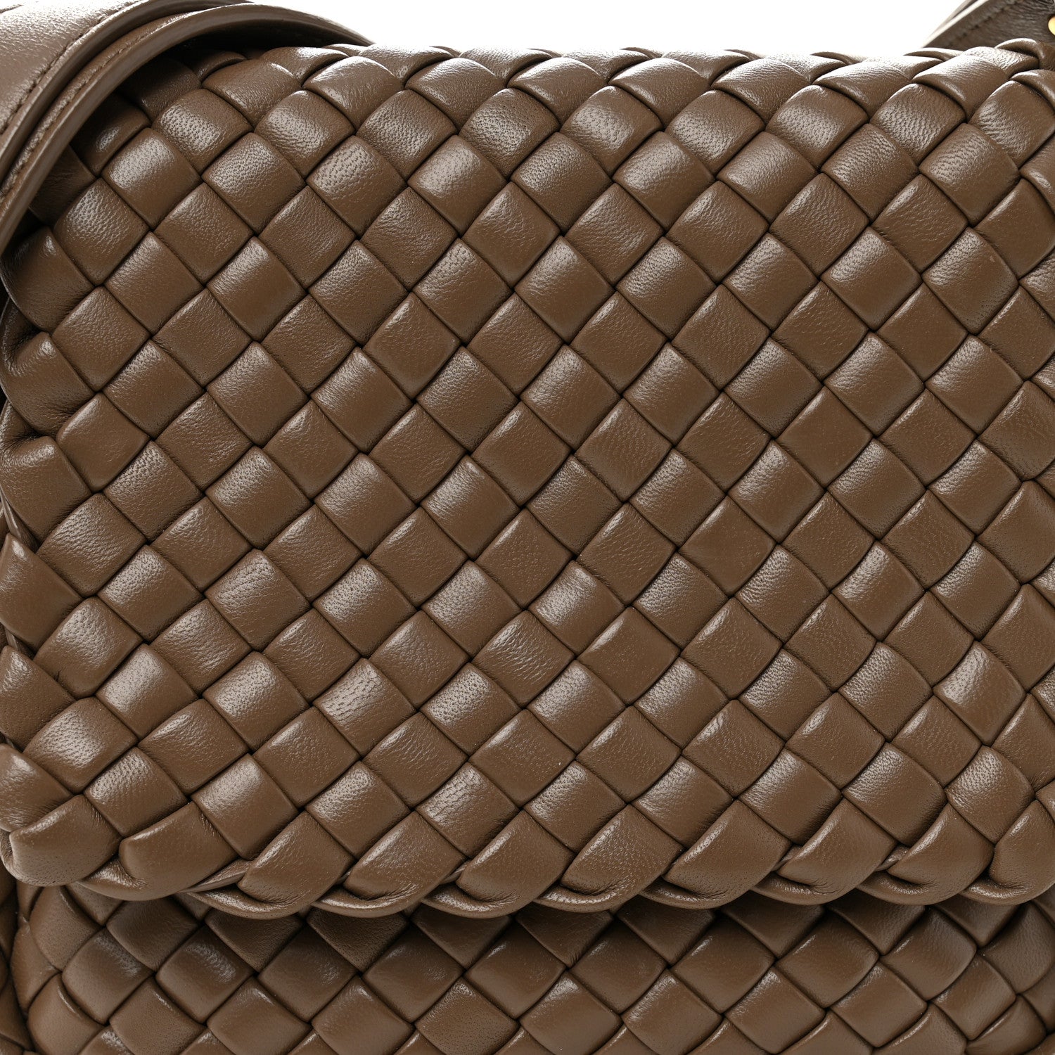 Nappa Intreccio Mini Cobble Shoulder Bag Taupe Grey