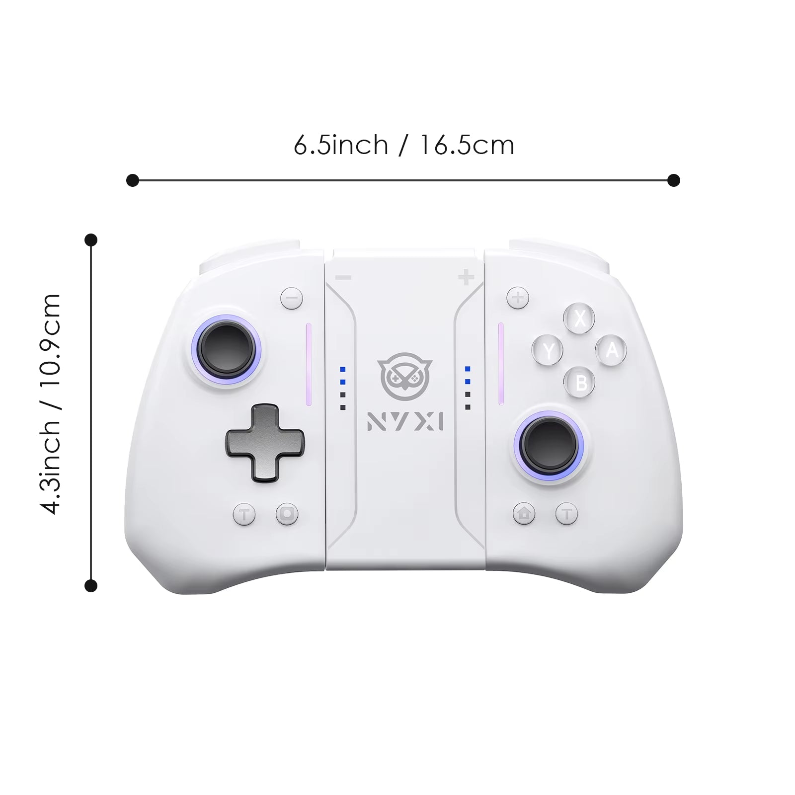 Pro Hall Wireless Game Controller with RGB Lighting for Nintendo Switch - White Gamepad