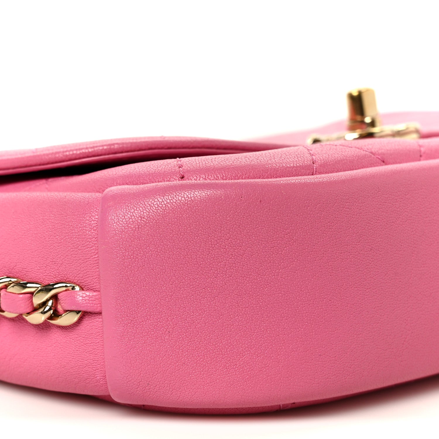 Goatskin Stitched Casual Trip Single Flap Pink