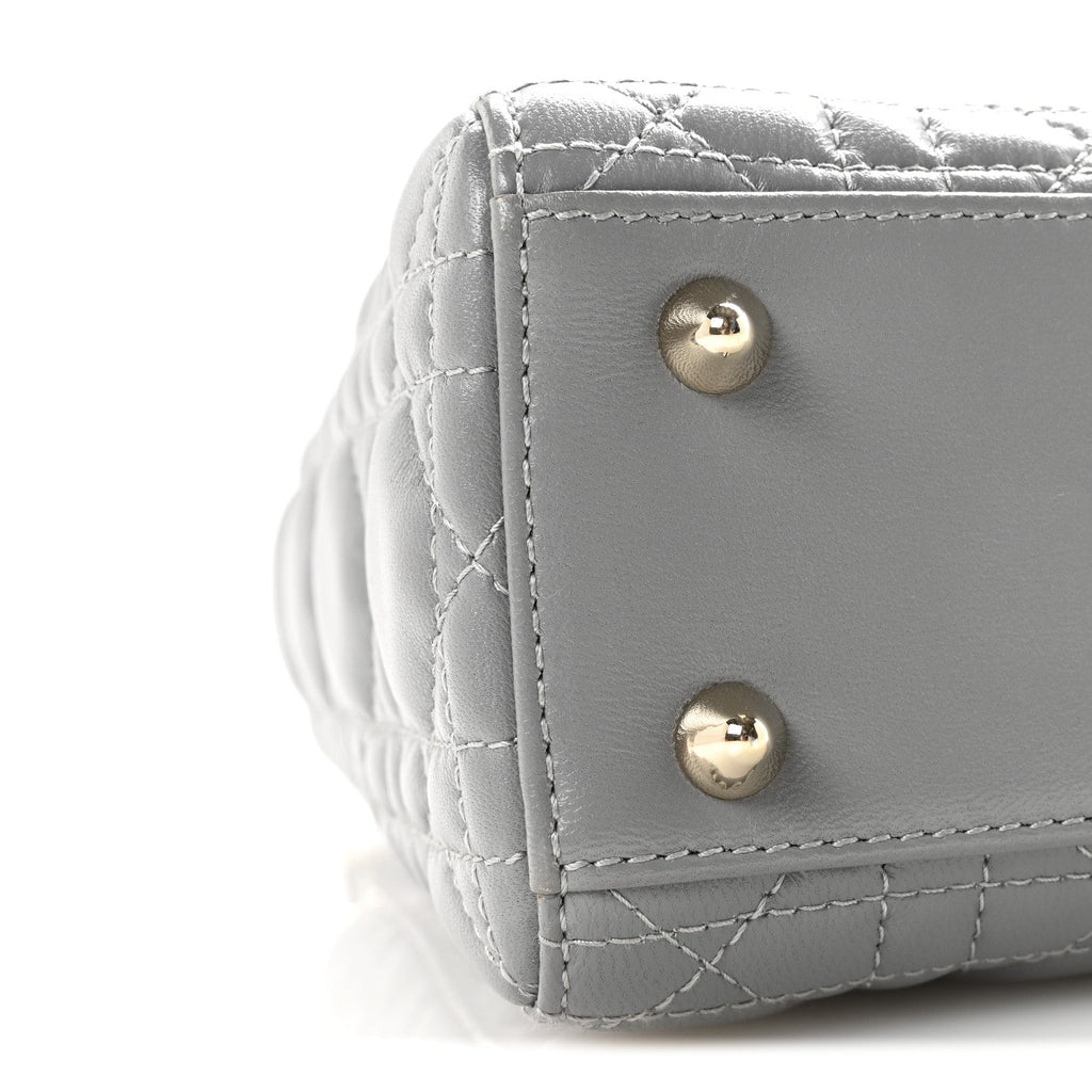 Lambskin Cannage Small My Lucky Badges My Lady Dior Grey
