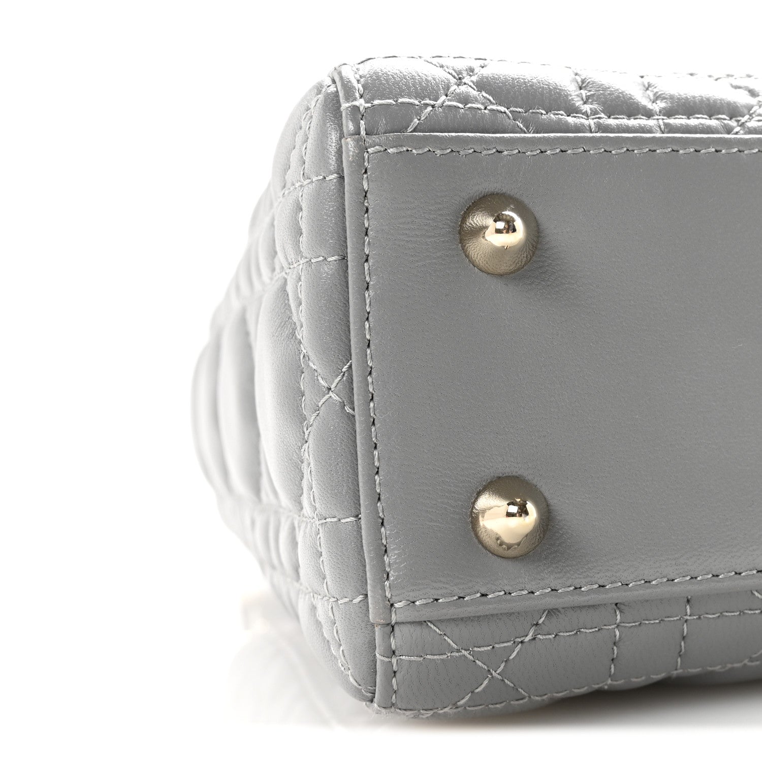 Lambskin Cannage Small My Lucky Badges My Lady Dior Grey