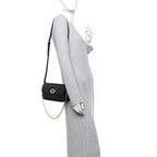 Box Calfskin 30 Montaigne Avenue East West Mini Bag Black