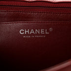 Caviar Quilted Jumbo Single Flap Dark Red