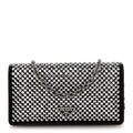 Satin Crystal Metal Triangle Logo Mini Crossbody Bag Cristal