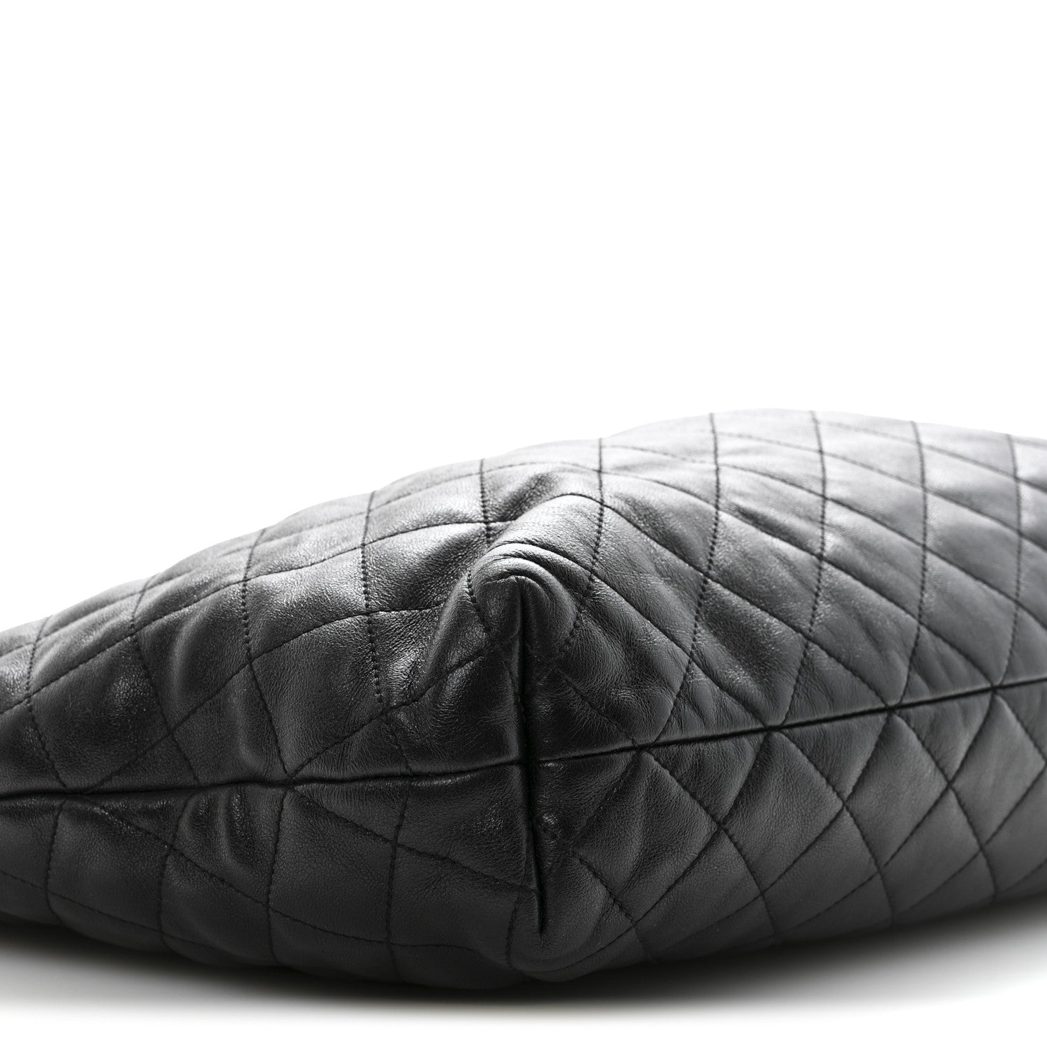Lambskin Quilted Maxi Icare Shopping Tote Black