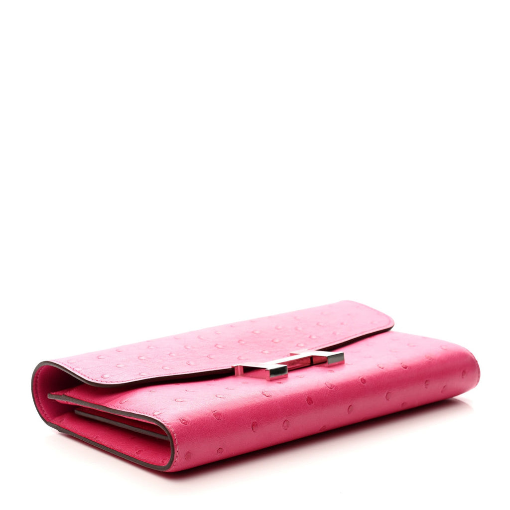 Ostrich Constance Long Wallet Rose Tyrien