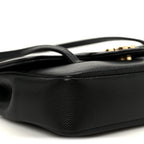 Shiny Caviar Mini Preppy Coco Shoulder Bag Black