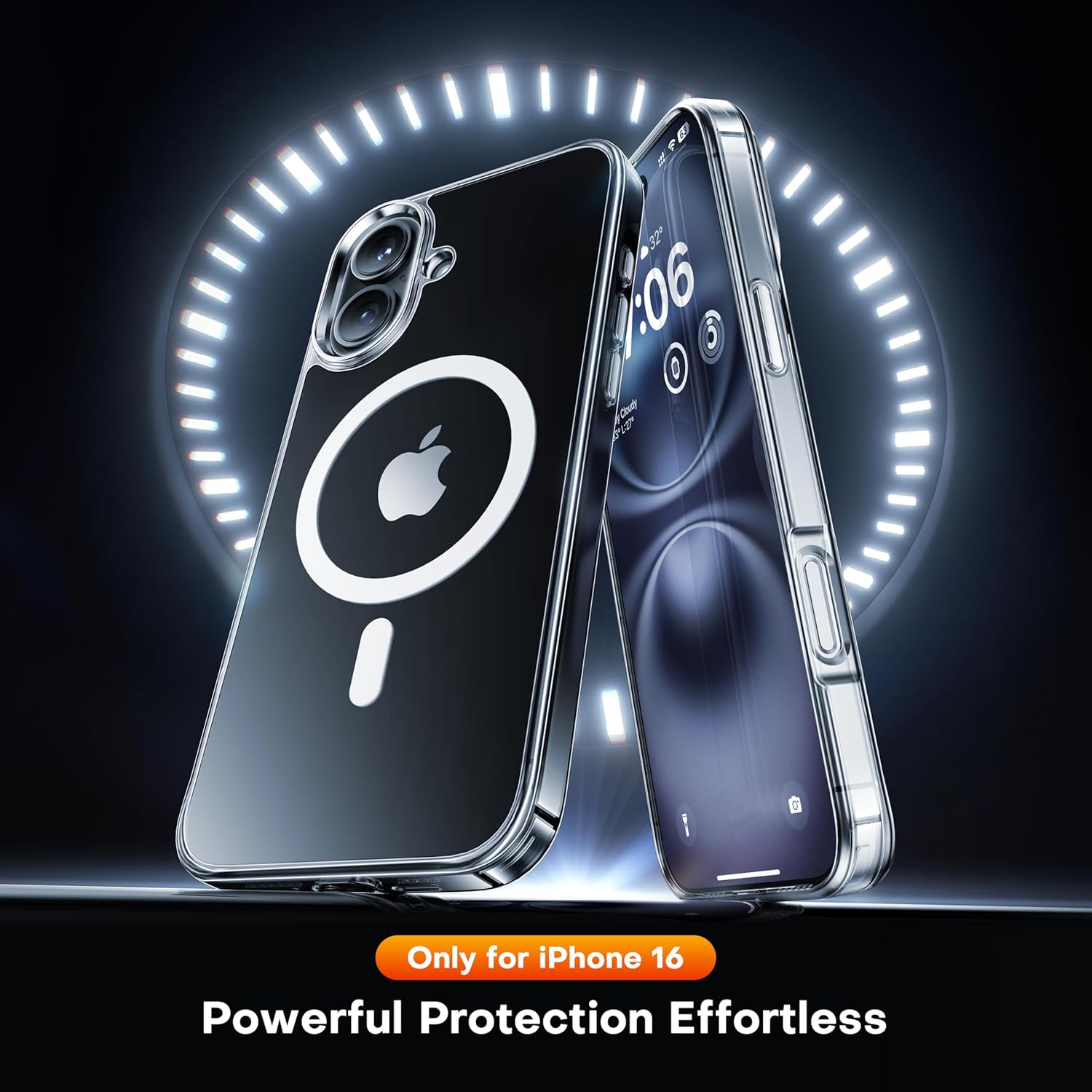 Entronix [Magnetic] Case Compatible with iPhone 16 - [Hard Back] Thick Clear