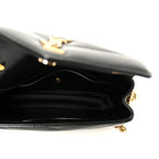 Lambskin Chevron Quilted Mini Loulou Black