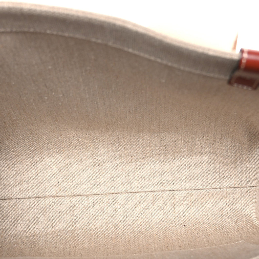 Cotton Calfskin Medium Woody Ribbon Tote White Brown