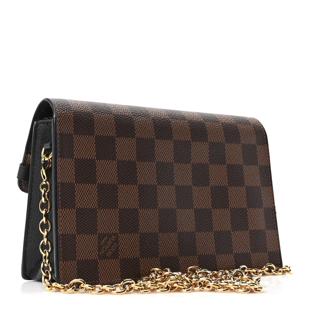 Damier Ebene Vavin Chain Wallet Black