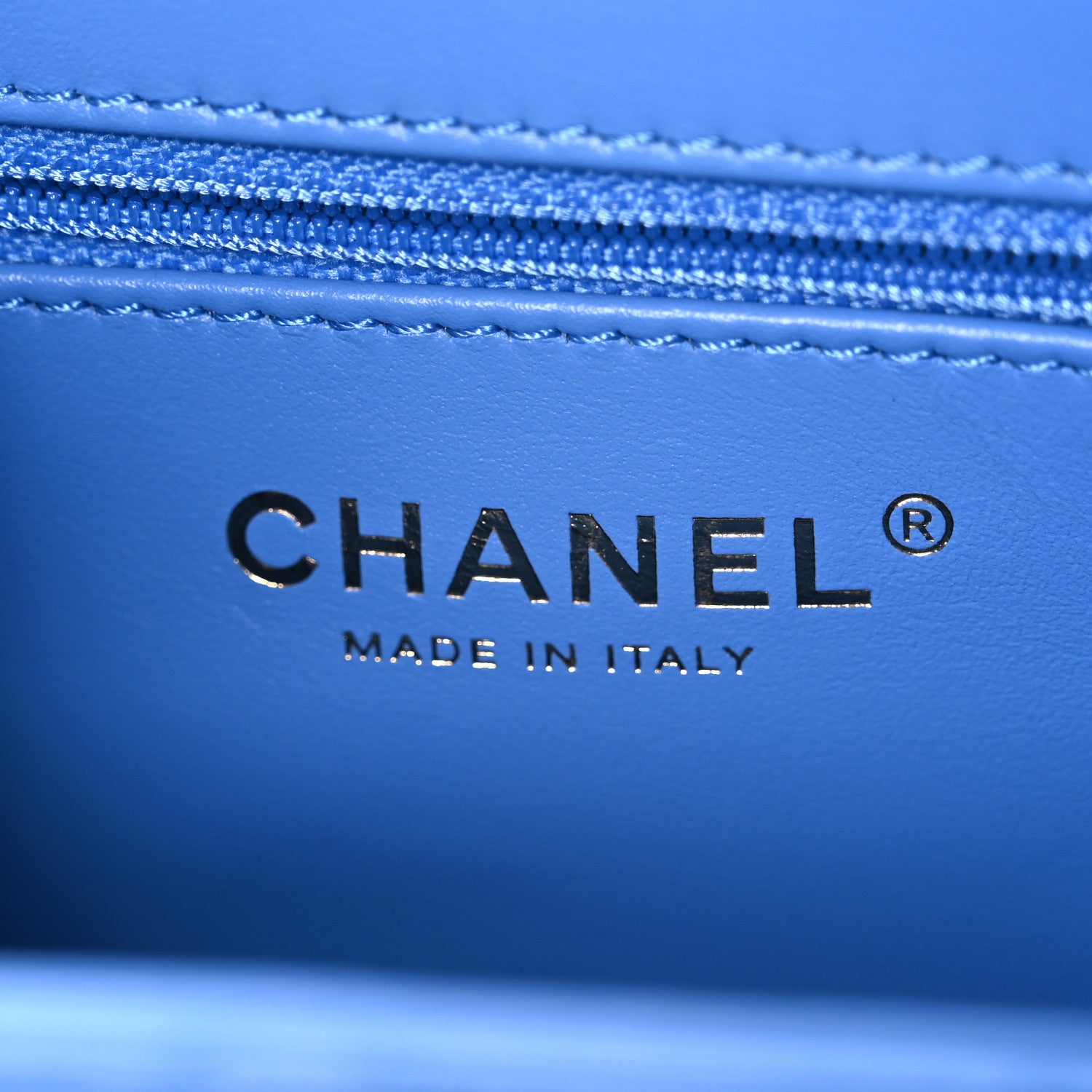 Shiny Aged Calfskin Quilted Nano Kelly Shopper Blue