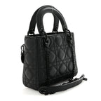 Ultra Matte Calfskin Cannage Mini Lady Dior Black