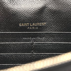 Grain De Poudre Matelasse Chevron Monogram Envelope Chain Wallet Black