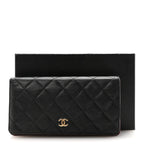 Caviar Quilted Yen Wallet Black