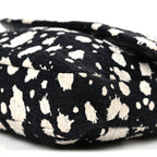 Tweed Paint Splatter Print Flap Black White