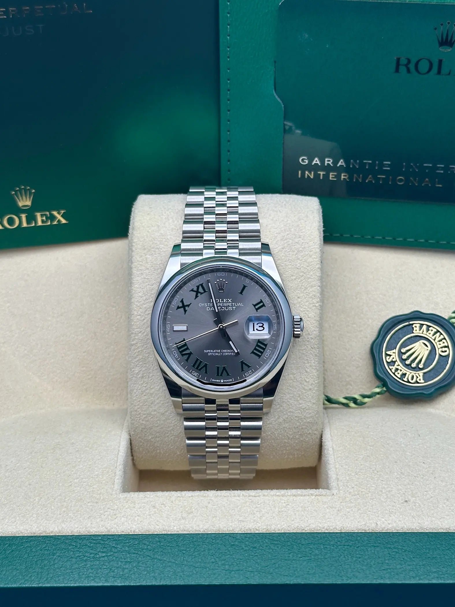 Rolex Oystersteel Datejust 36  - Wimbledon Dial - Jubilee Bracelet - 126200 wimjub