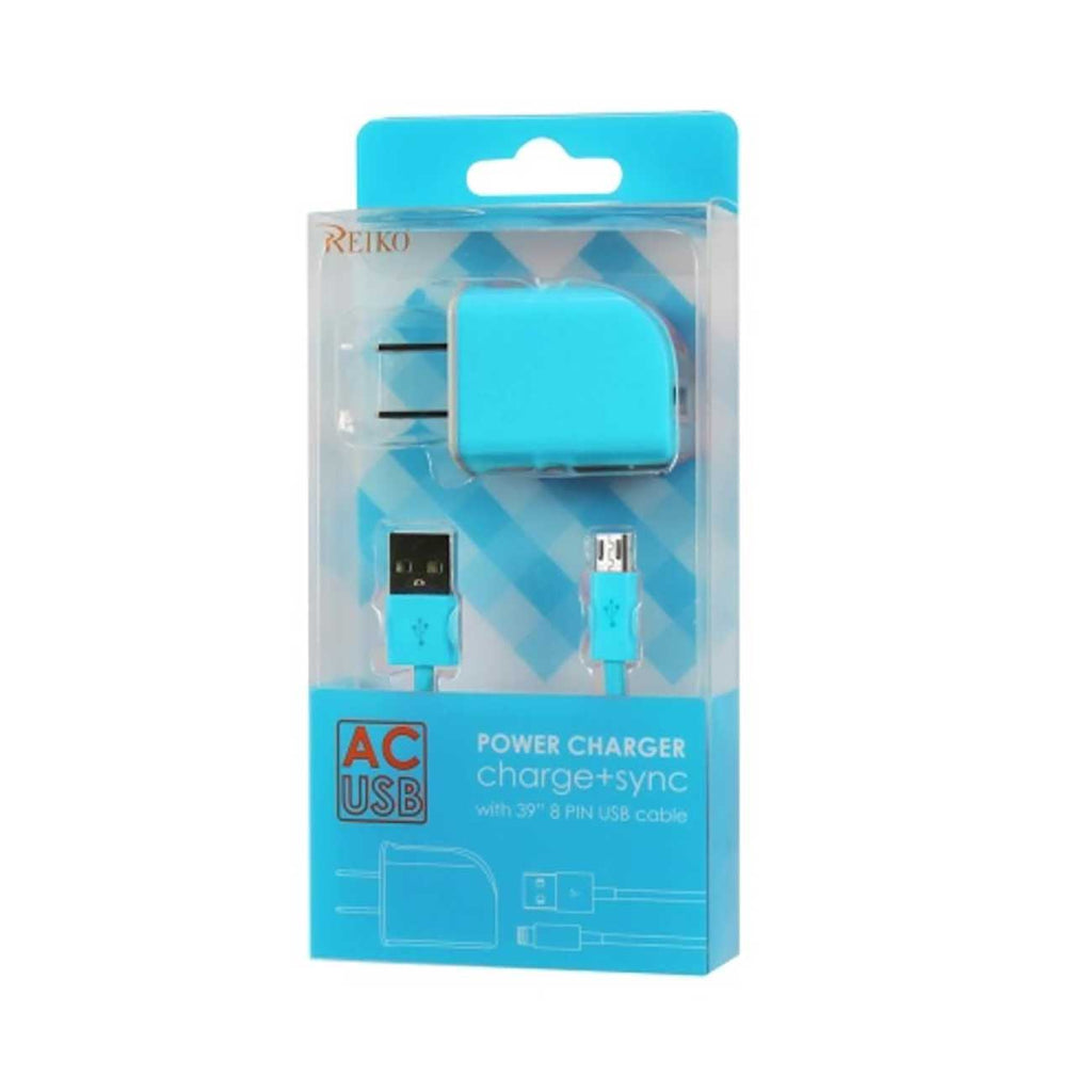 Reiko Micro Usb 1 Amp Portable Micro Travel Adapter Charger With Cable In Blue