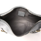 Tumbled Calfskin Mini Voyou Boyfriend Party Bag Light Grey