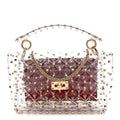 PVC Medium Rockstud Spike Shoulder Bag
