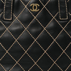 Calfskin Stitch Small Surpique Tote Black
