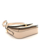 Box Calfskin Triangle Embleme Flap Shoulder Bag Sabbia